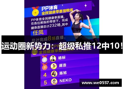 运动圈新势力：超级私推12中10！